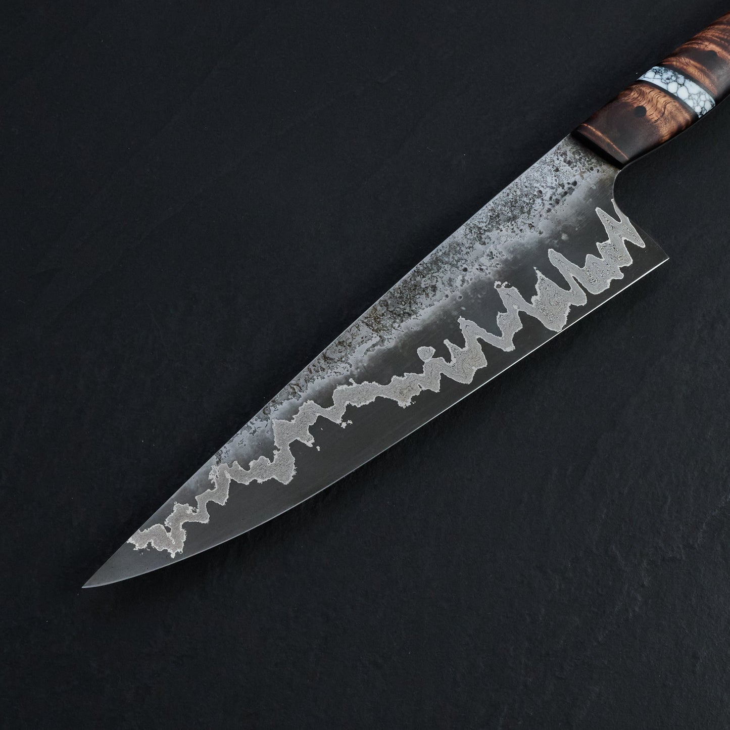 Chef Knife 225mm GoMai 12419 Damascus Koa & TruStone – view 6