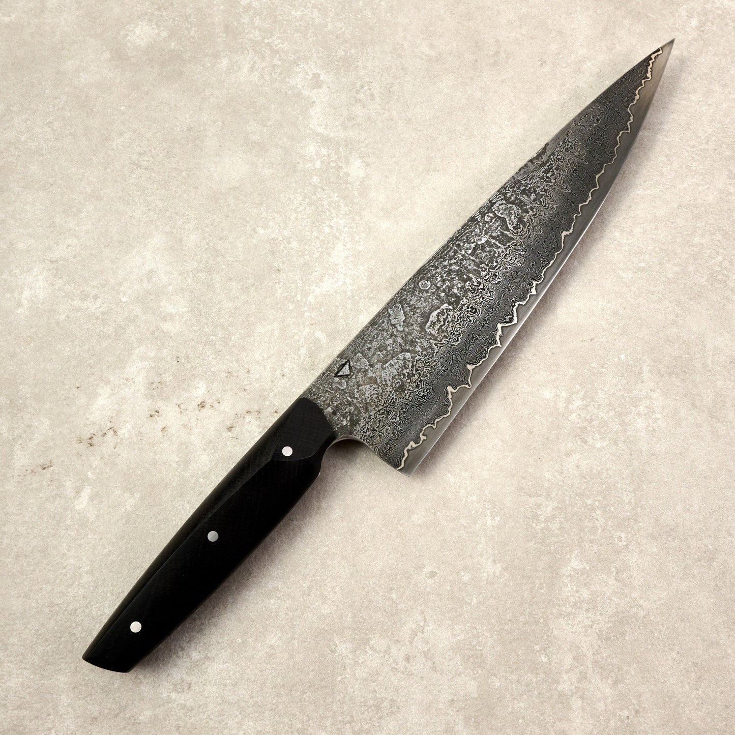 Chef Knife 250mm Damascus, Nickel, AU GoMai XCut Bog Oak – view 7
