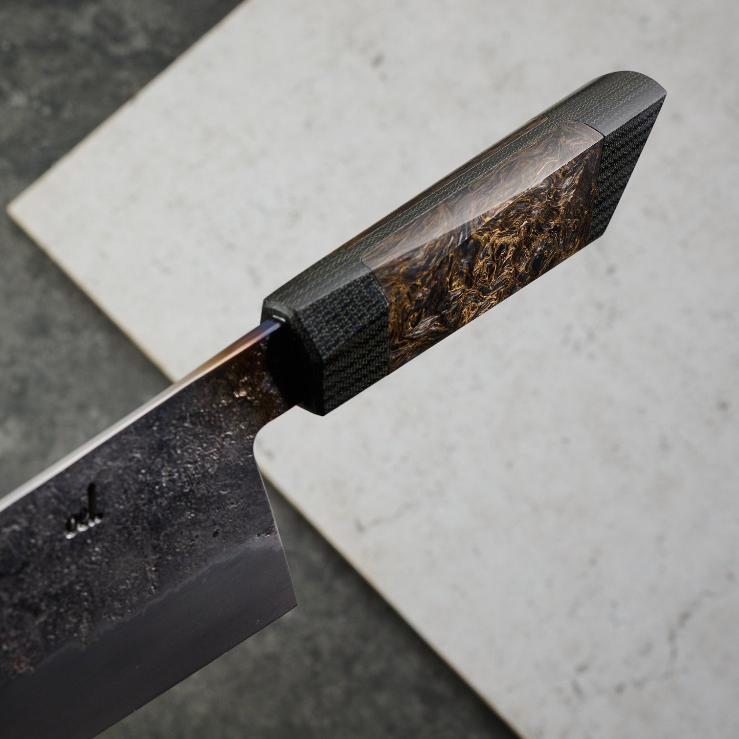 Gyuto 185mm Hollowed Carbon & Micarta – view 8