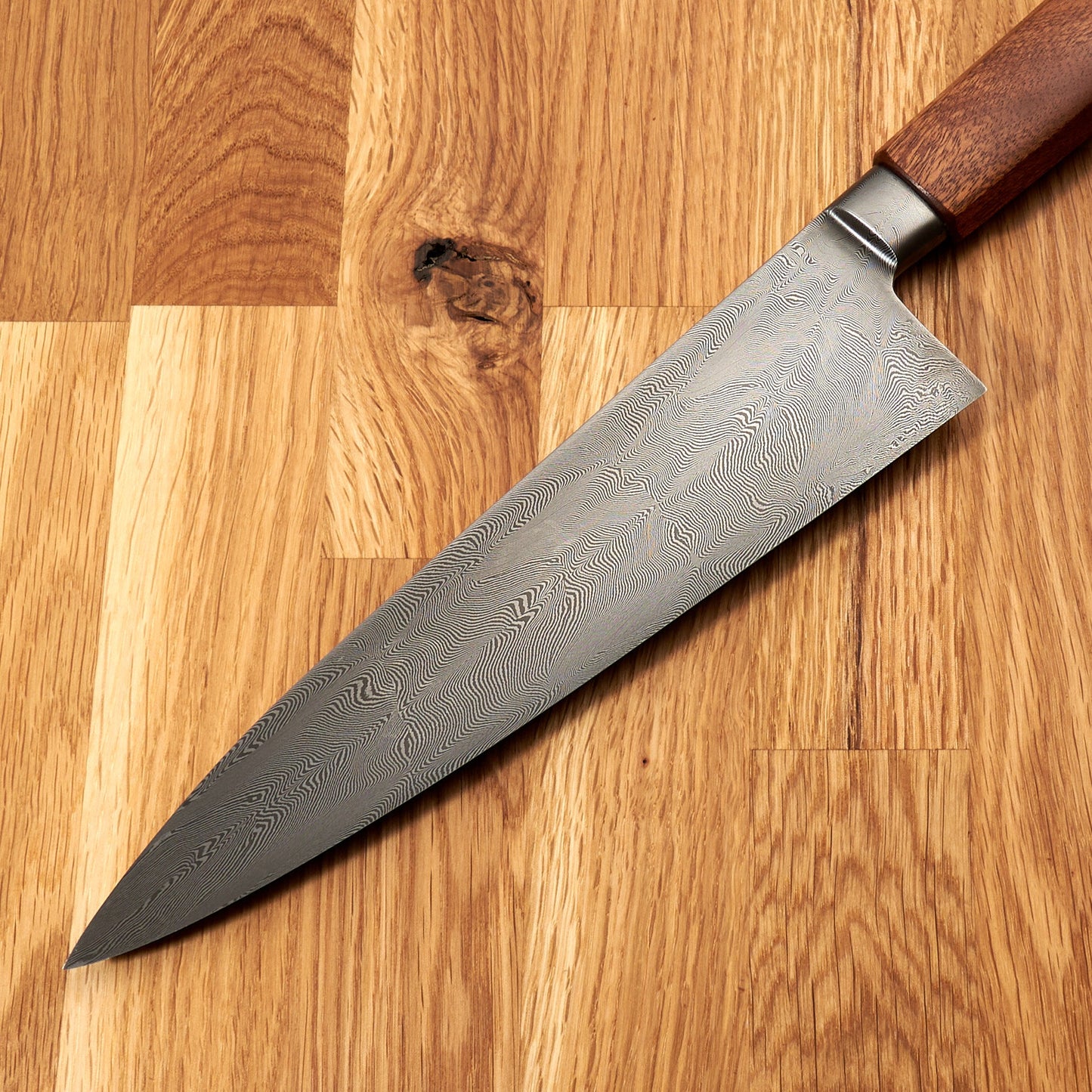 Gyuto 210mm Mosaic Damascus, Mahogany & Brass – view 10