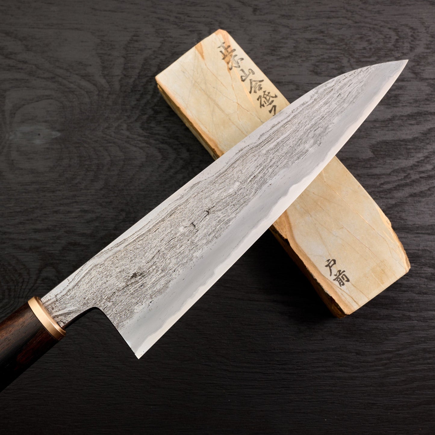 Gyuto 225mm Wrought Iron Clad 135Cr3 Deep Etch – view 8