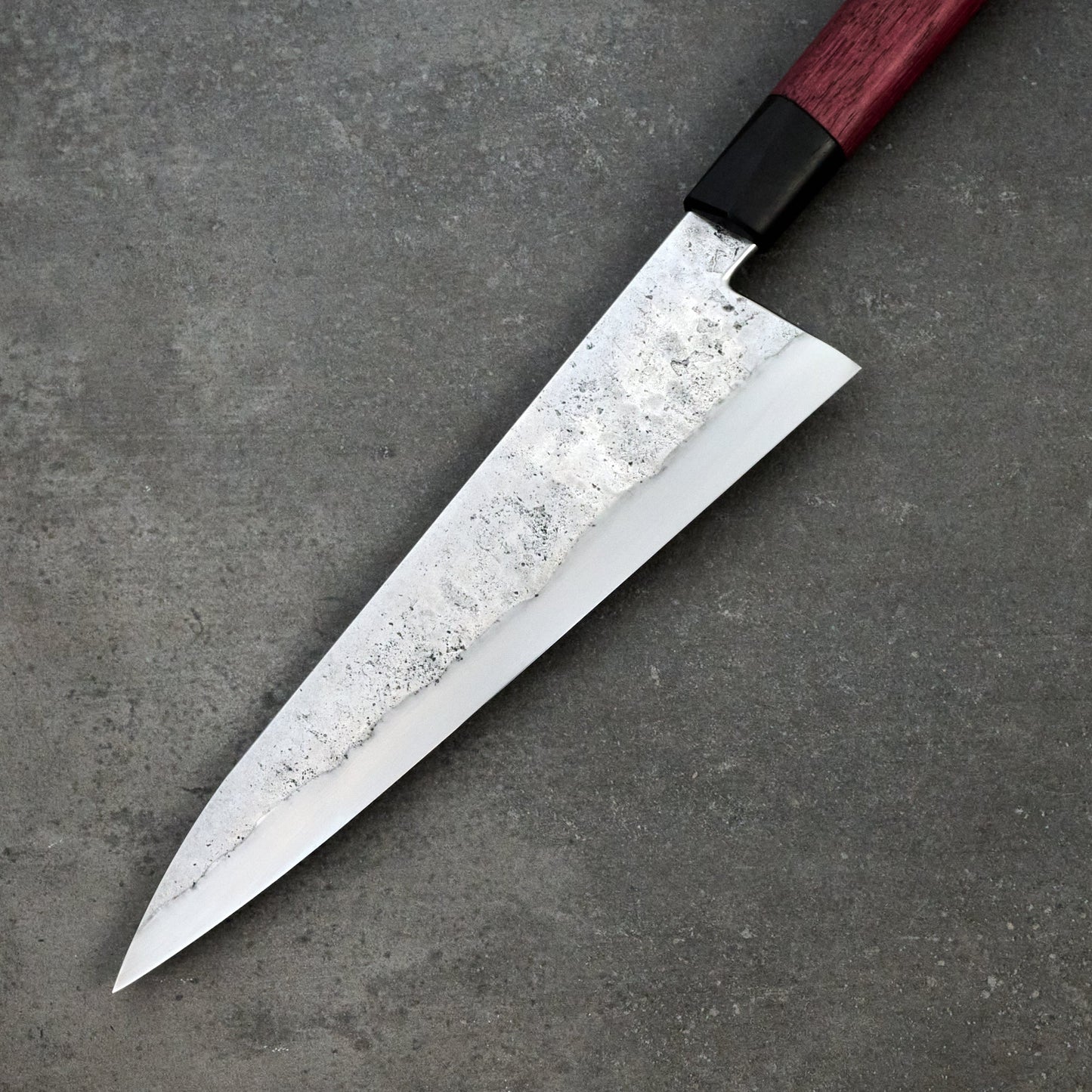 Gyuto 230mm Takedown Purple Heart & African Blackwood – handle detail