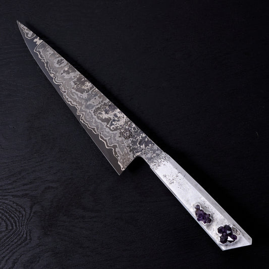Chef Knife 230mm "THRN" GoMai Cast Aluminium & Amethyst