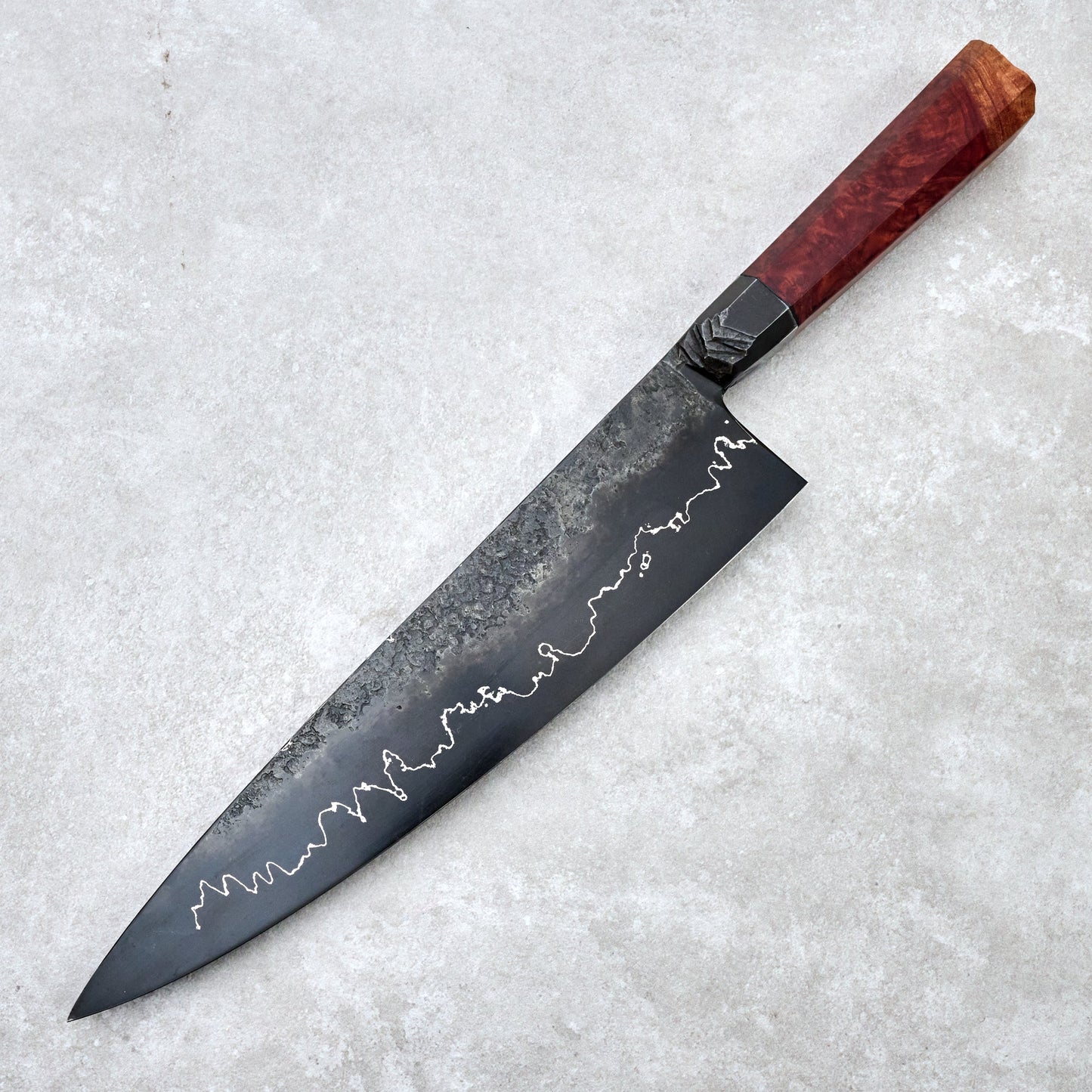 Gyuto 240mm GoMai Graphite Live Edge Amboyna Burl – view 7