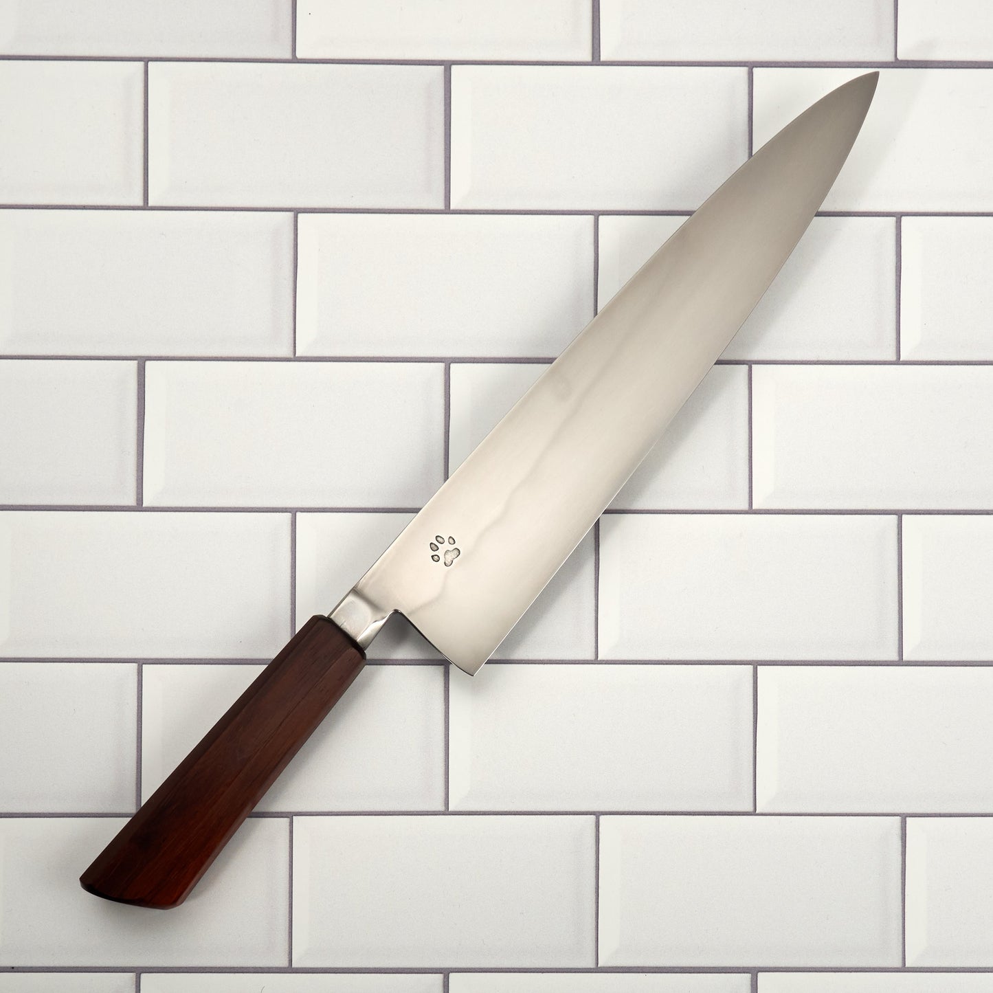 Gyuto 240mm Aogami #2 Honyaki Integral & Macassar Ebony – view 8