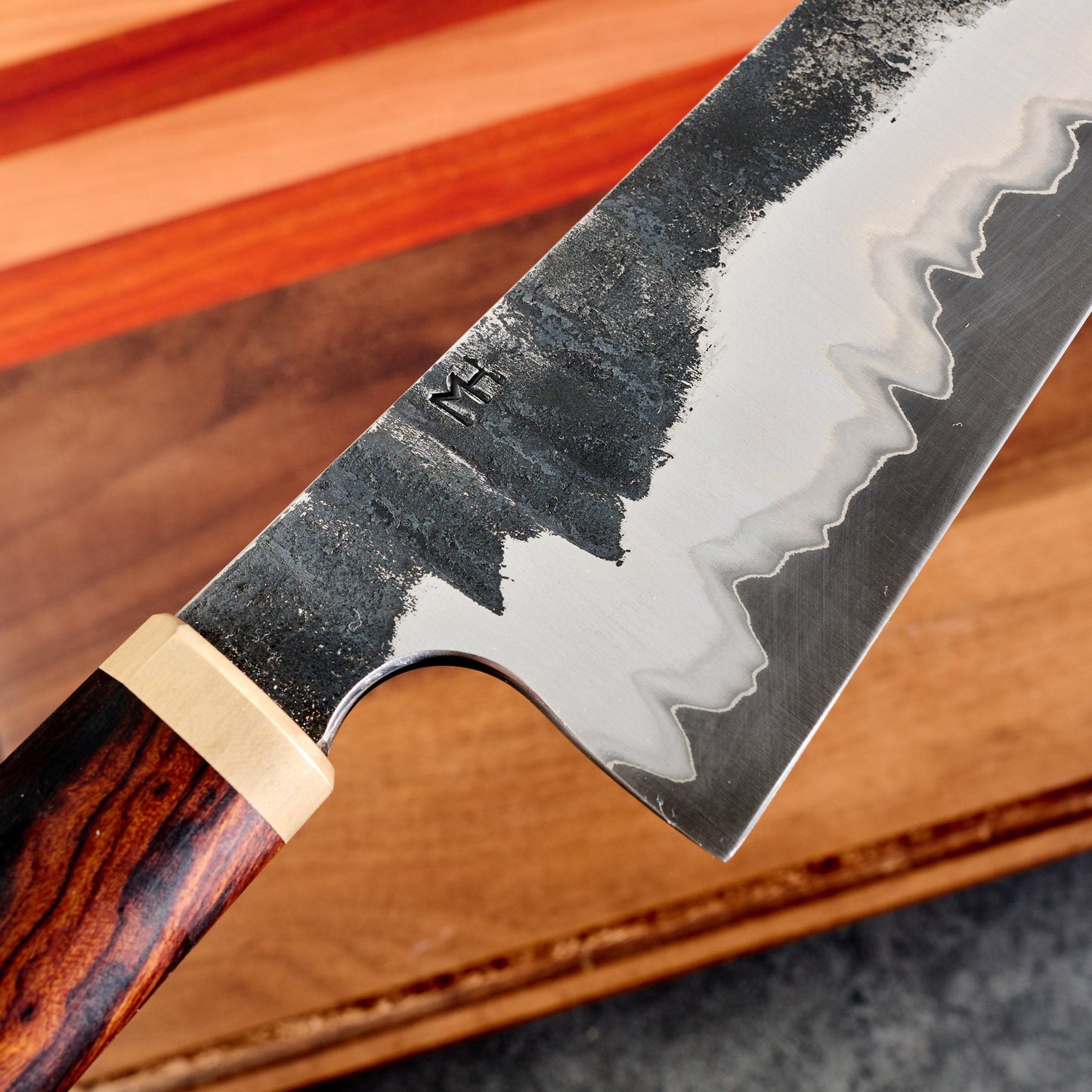 Gyuto 250mm Stainless GoMai 1.2519 Ironwood & Brass – view 6