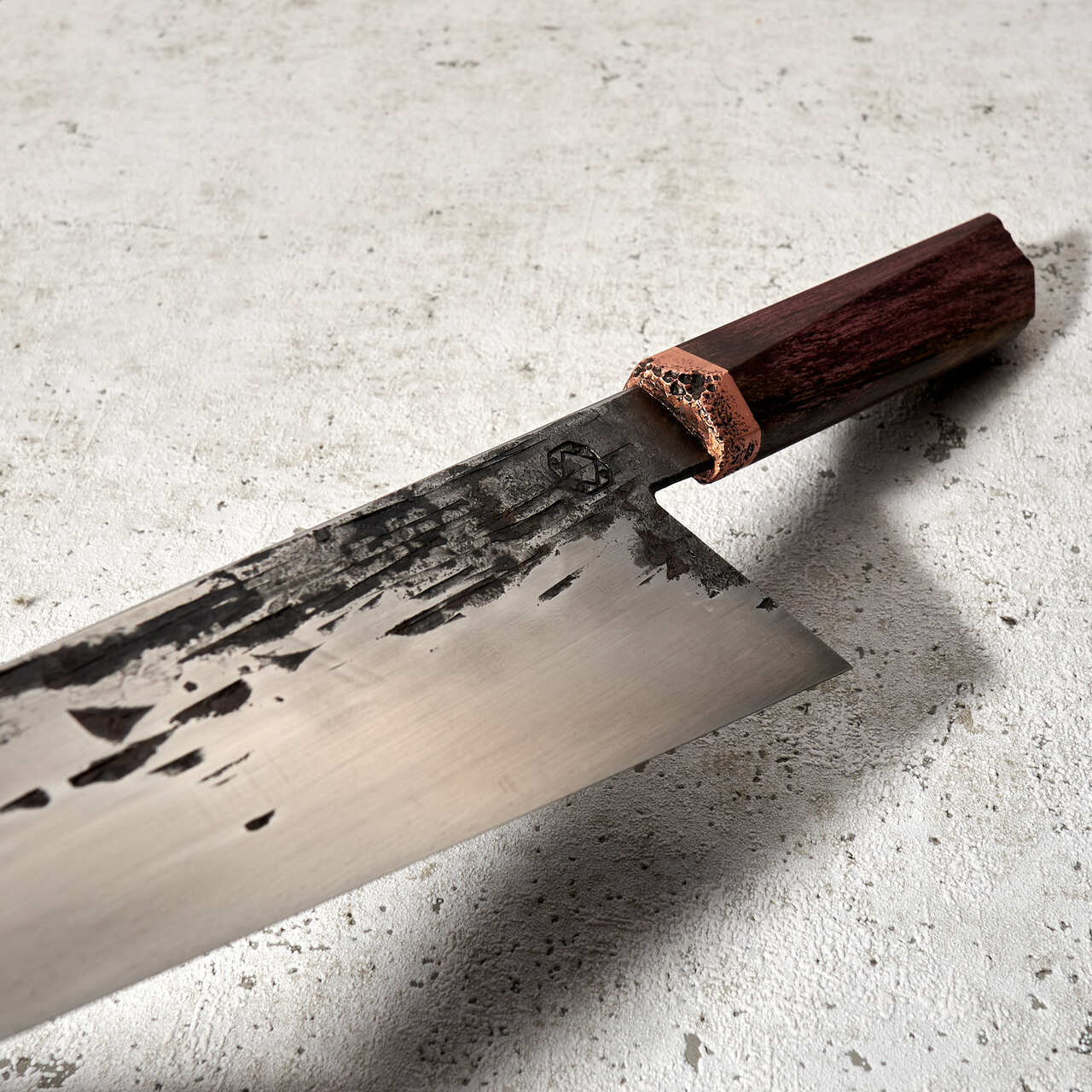 made by karyś Gyuto 215mm 125sc Honyaki Linear Texture Hamon - Ukraine Auction - Handle