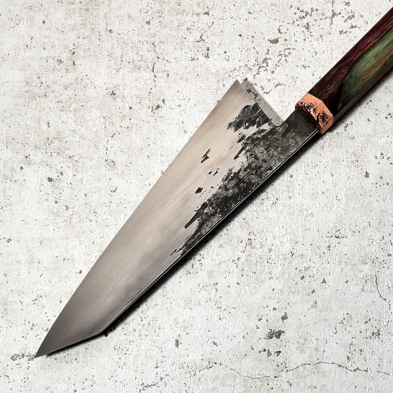 made by karyś Gyuto 215mm 125sc Honyaki Linear Texture Hamon - Ukraine Auction - Profile