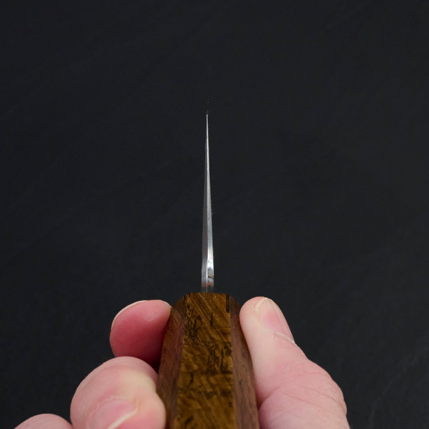 Gyuto 240mm B1D Aogami #1 Damascus Clad Black Oak – blade close-up