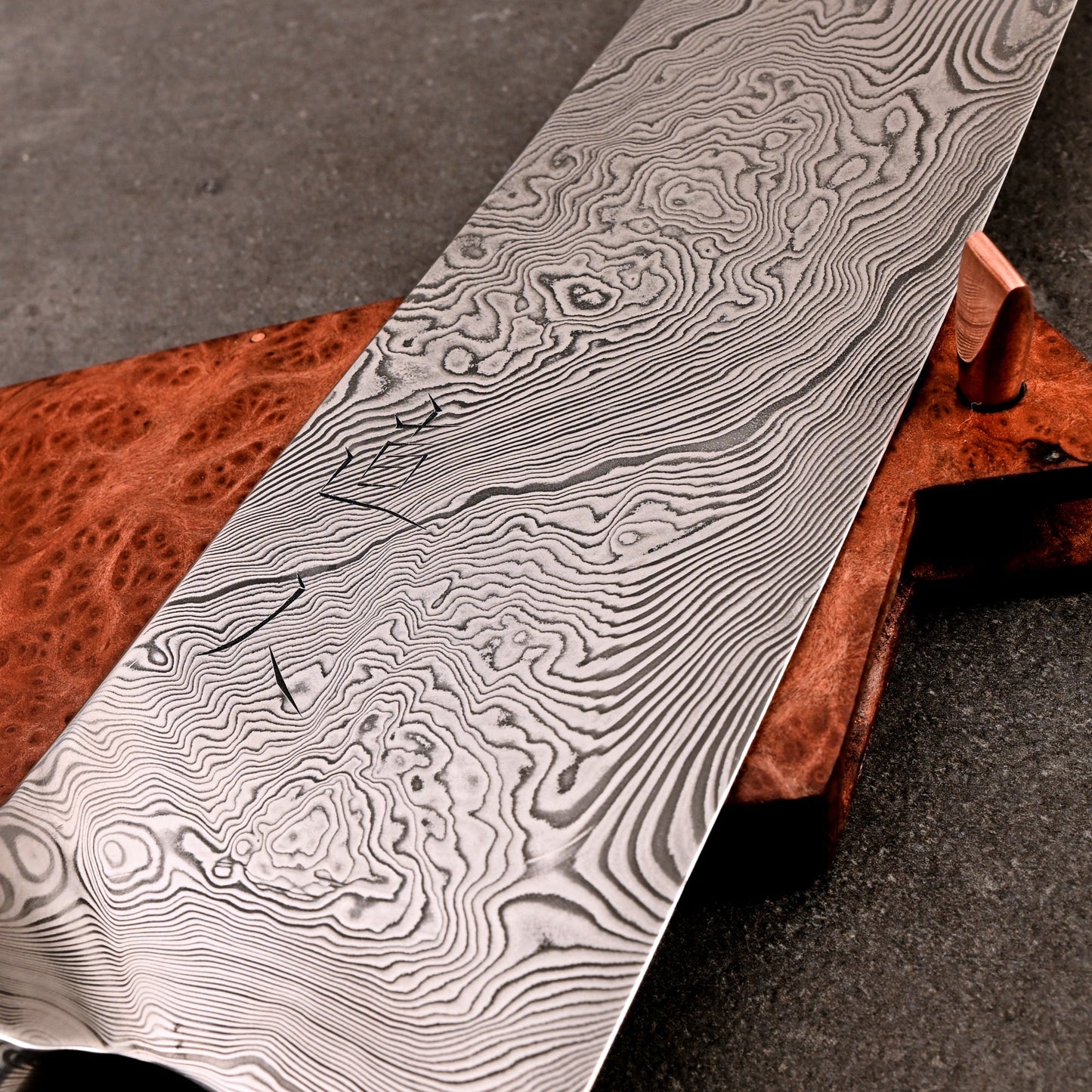 Isasmedjan X Naohito Myojin Gyuto 235mm Integral Damasteel – view 12