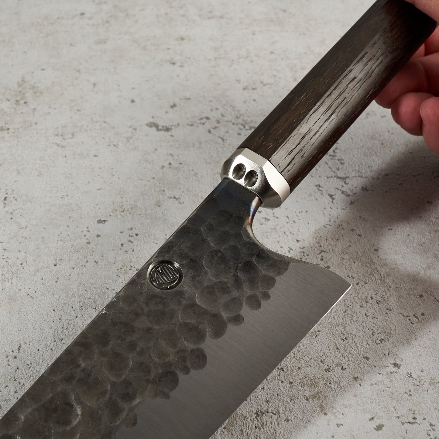 Santoku 210mm 'Denty' KU Bog Oak & Stainless – view 9
