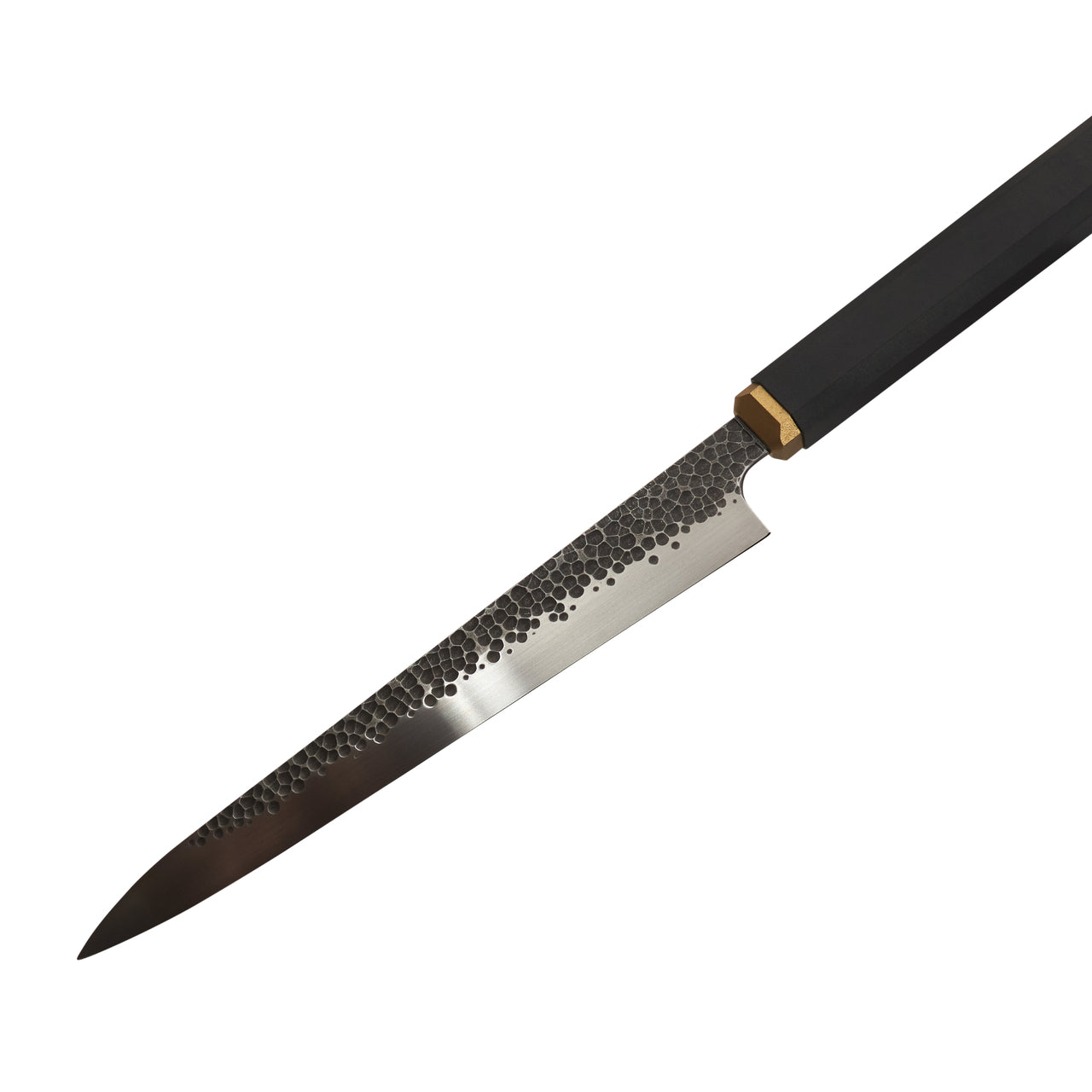 ScheepersBuilt Sujihiki 240mm "Denty" 52100 - Texture