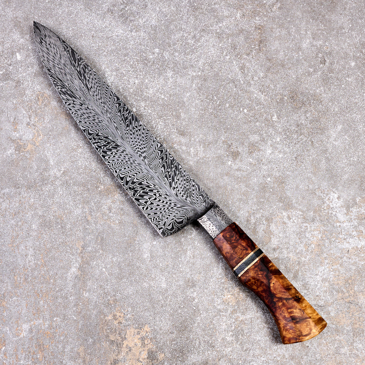 Vilensky X Yelle Gyuto 245mm Feather Mosaic Damascus Integral ... image