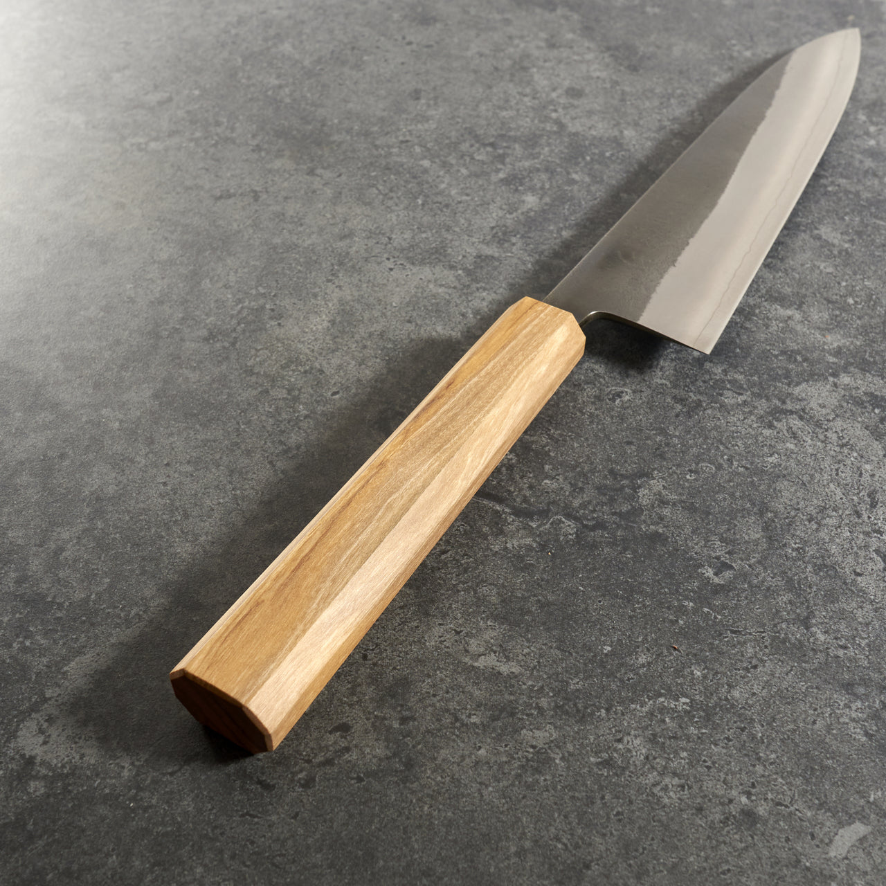 Yoshikane SKD Gyuto 210mm with Mono Olive Wood Handle - Handle