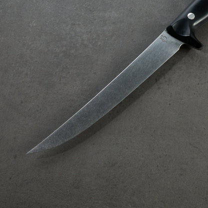Boning Knife 160mm AEB-L Orbital Double Black Canvas Micarta & Stainless Steel – blade close-up