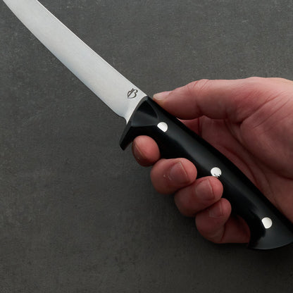 Boning Knife 160mm AEB-L Orbital Double Black Canvas Micarta & Stainless Steel – detail view