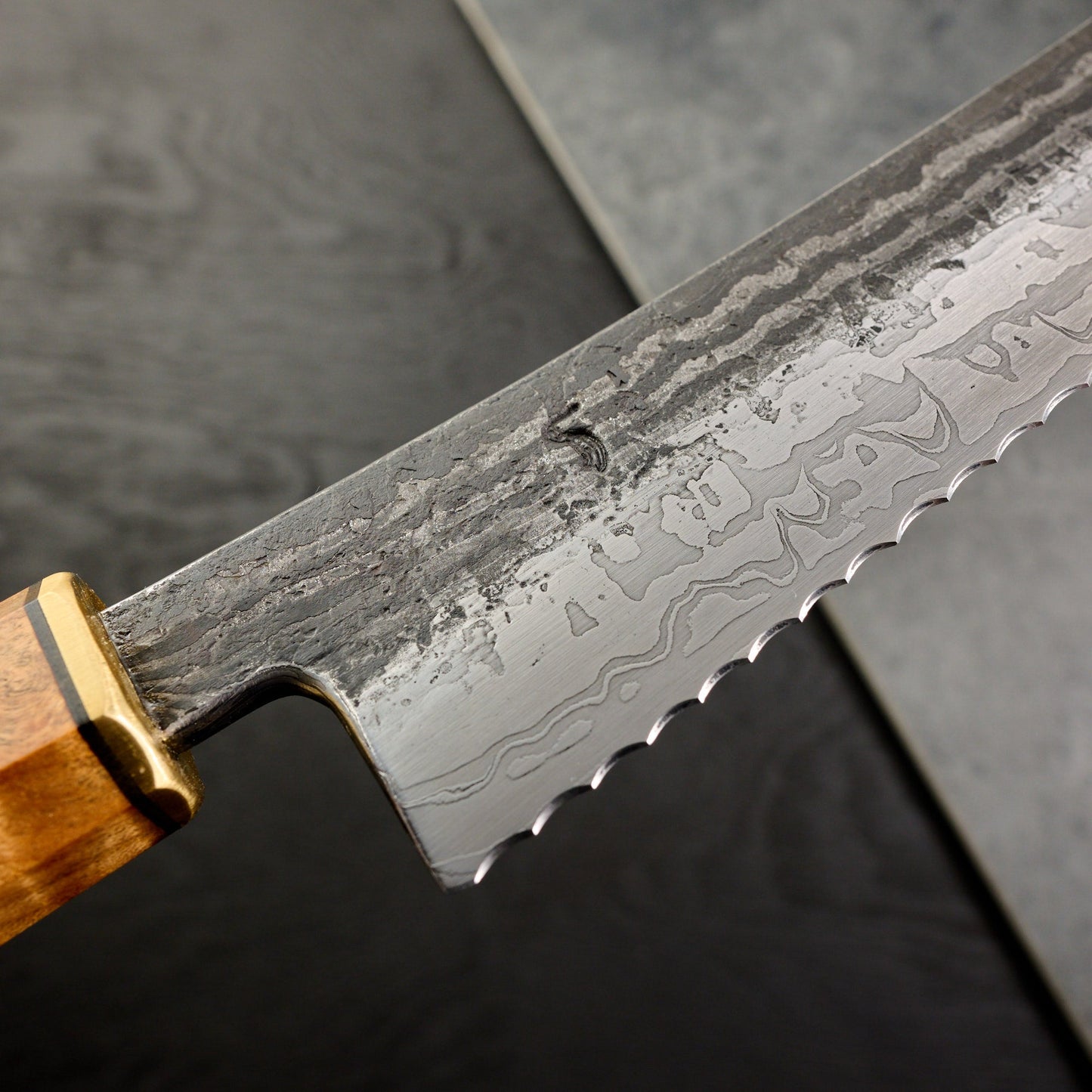 Bread Knife Sword 350mm Damascus – detail view