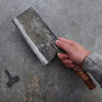 Brook Turner X Isa Smedjan Cleaver 210mm X 100mm Blackwood & Horn Take Down – detail view