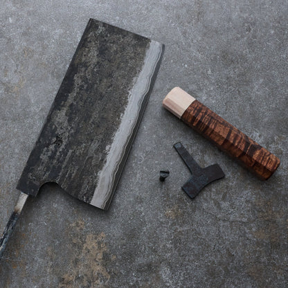 Brook Turner X Isa Smedjan Cleaver 210mm X 100mm Blackwood & Horn Take Down – side profile