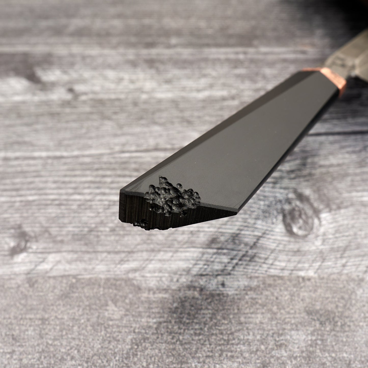 Bunka 135mm OB Go Mai Micarta & Copper – handle detail