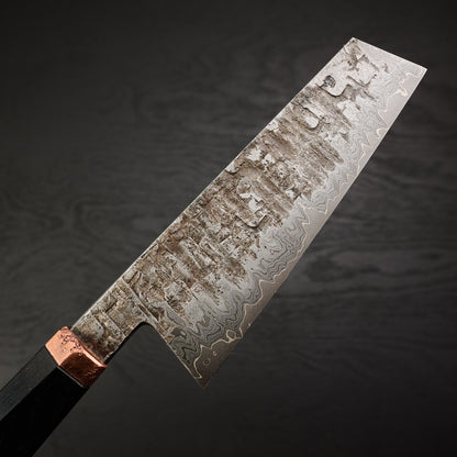 Bunka 155mm MH Go Mai Damascus, Nickel & Apex Ultra Core – detail view