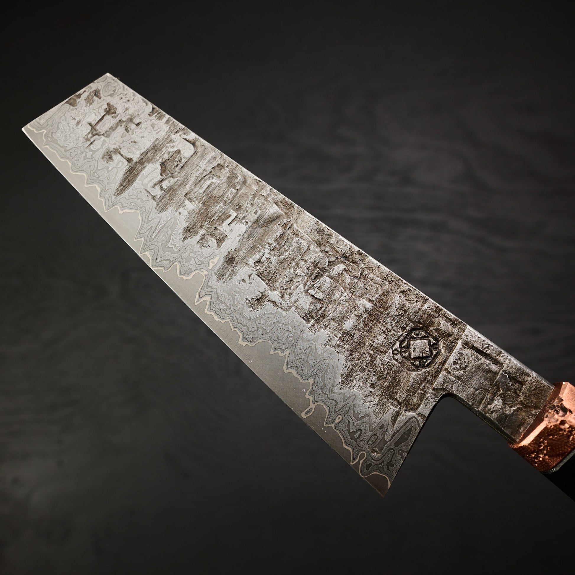 Bunka 155mm MH Go Mai Damascus, Nickel & Apex Ultra Core – blade close-up