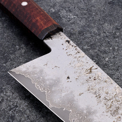 Bunka 163mm Nickel Damascus SanMai 1.2210 – detail view
