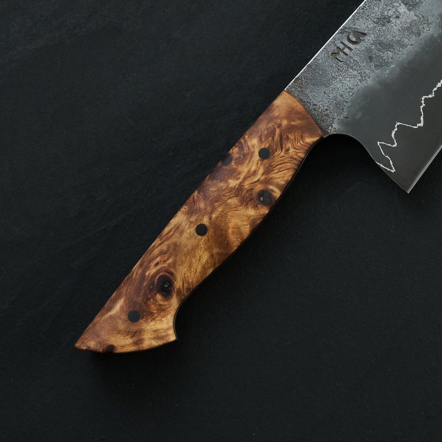 Bunka 185mm SilverLine 1.2419 GoMai Full Tang – blade close-up