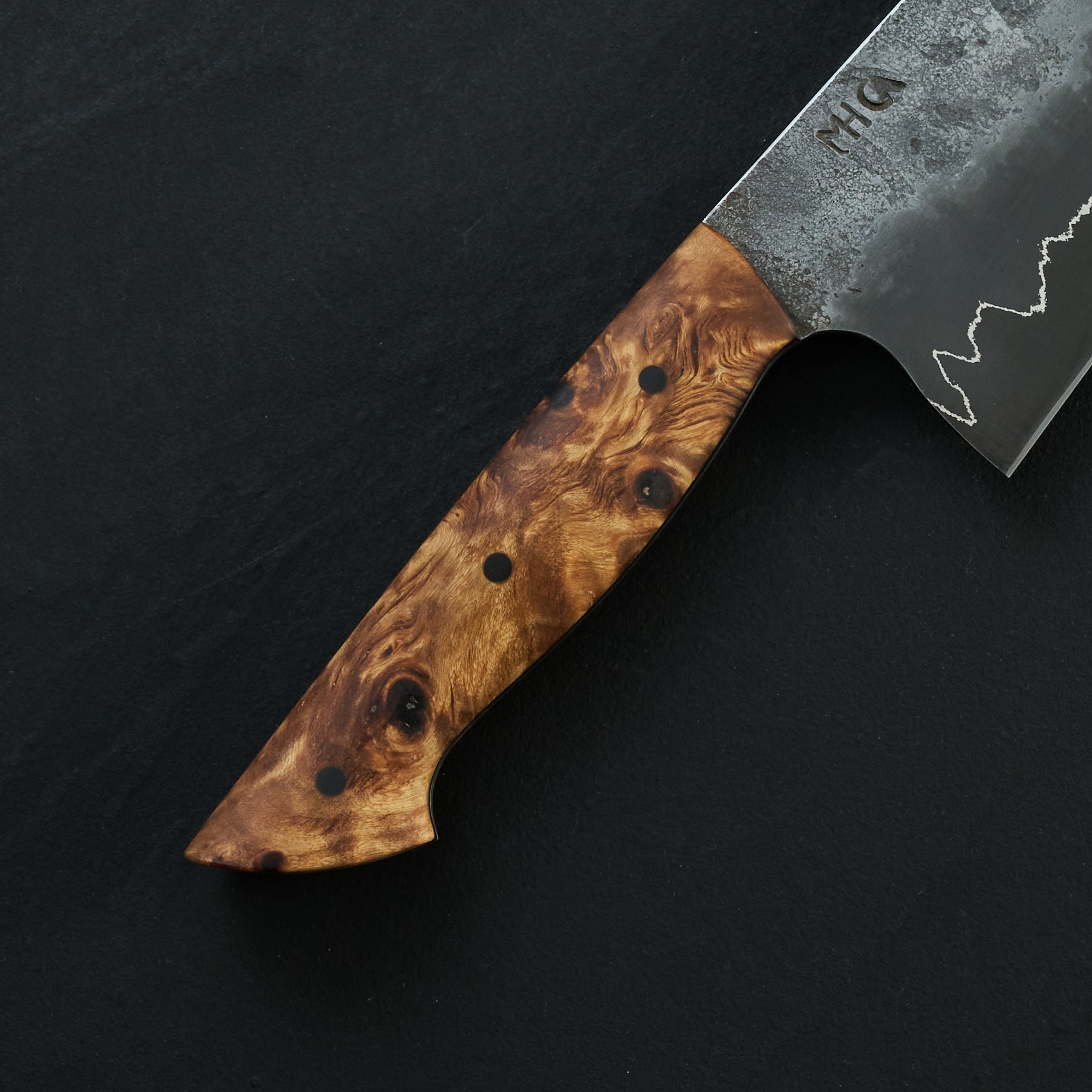 Bunka 185mm SilverLine 1.2419 GoMai Full Tang – blade close-up