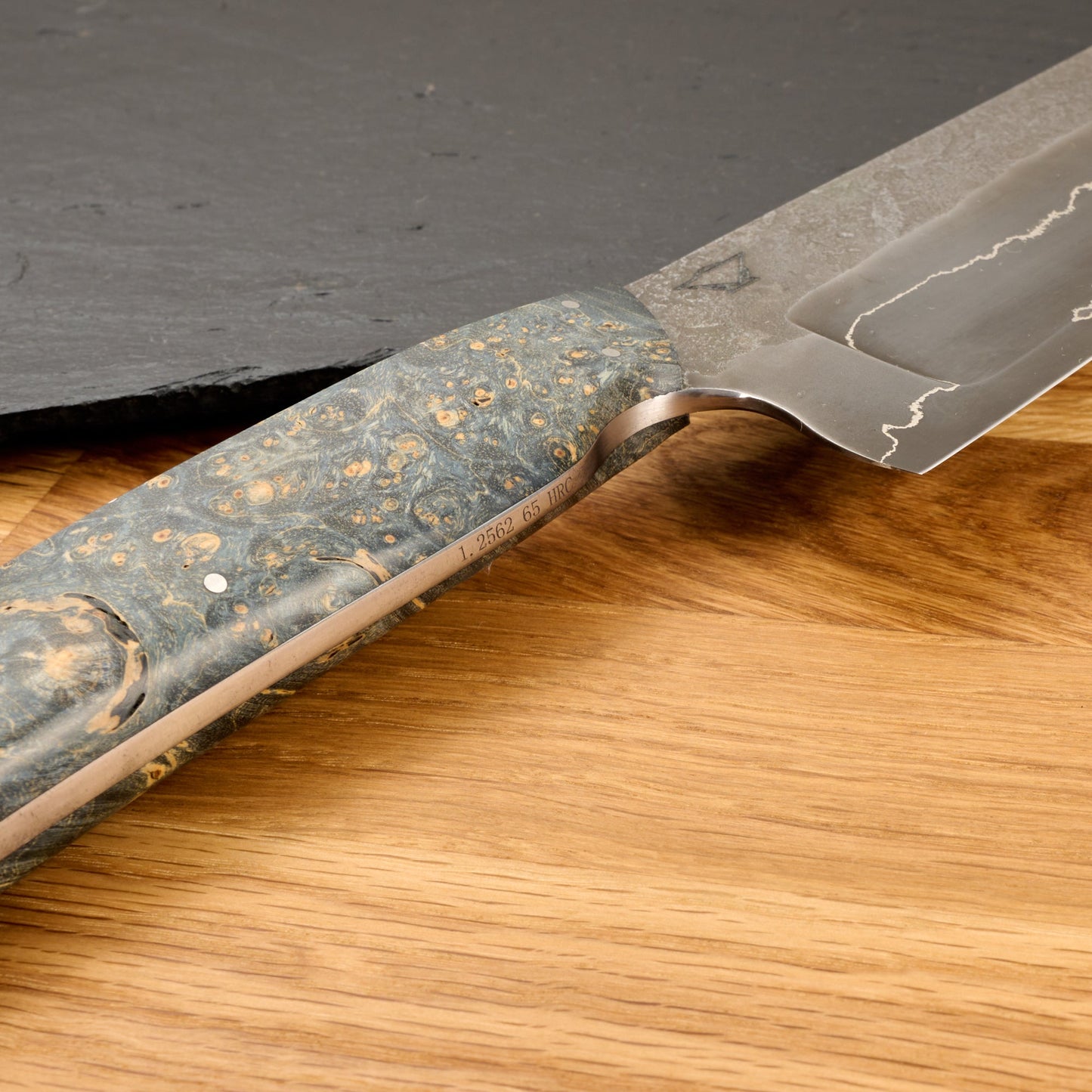 Bunka 190mm 'C' Grind Go Mai 1.2562 – blade close-up
