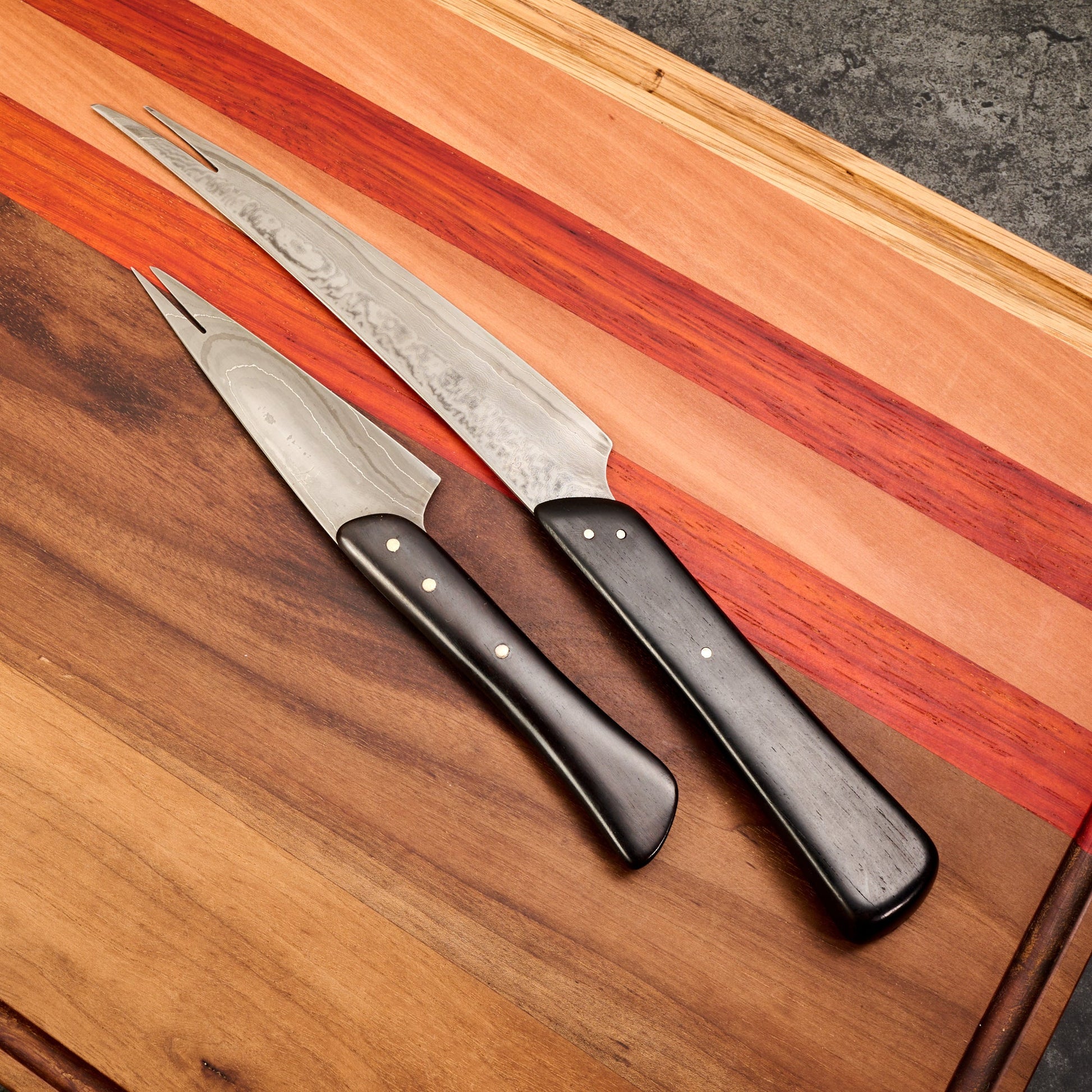 Ebony & Steel Aperitif Table Knife Set – handle detail