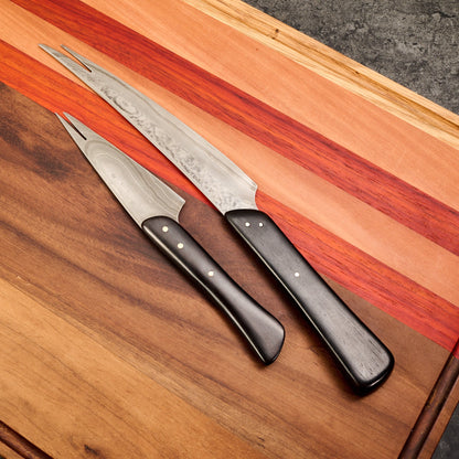 Ebony & Steel Aperitif Table Knife Set – handle detail