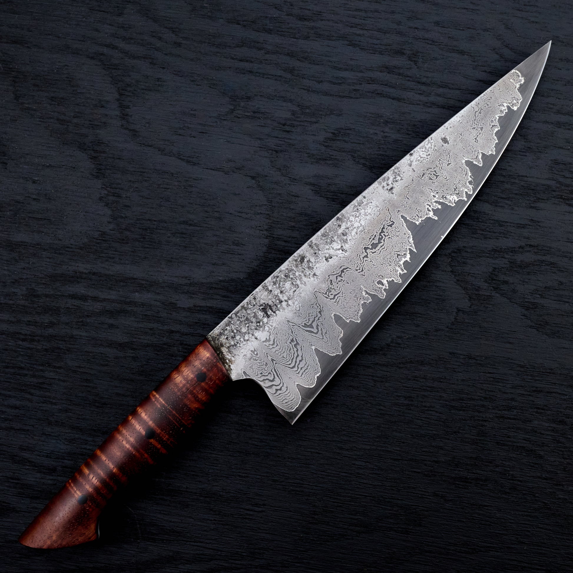 Chef 220mm GoMai Damascus Clad 1.2419 Koa Full Tang