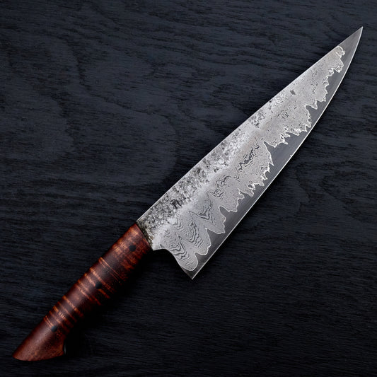 Chef 220mm GoMai Damascus Clad 1.2419 Koa Full Tang