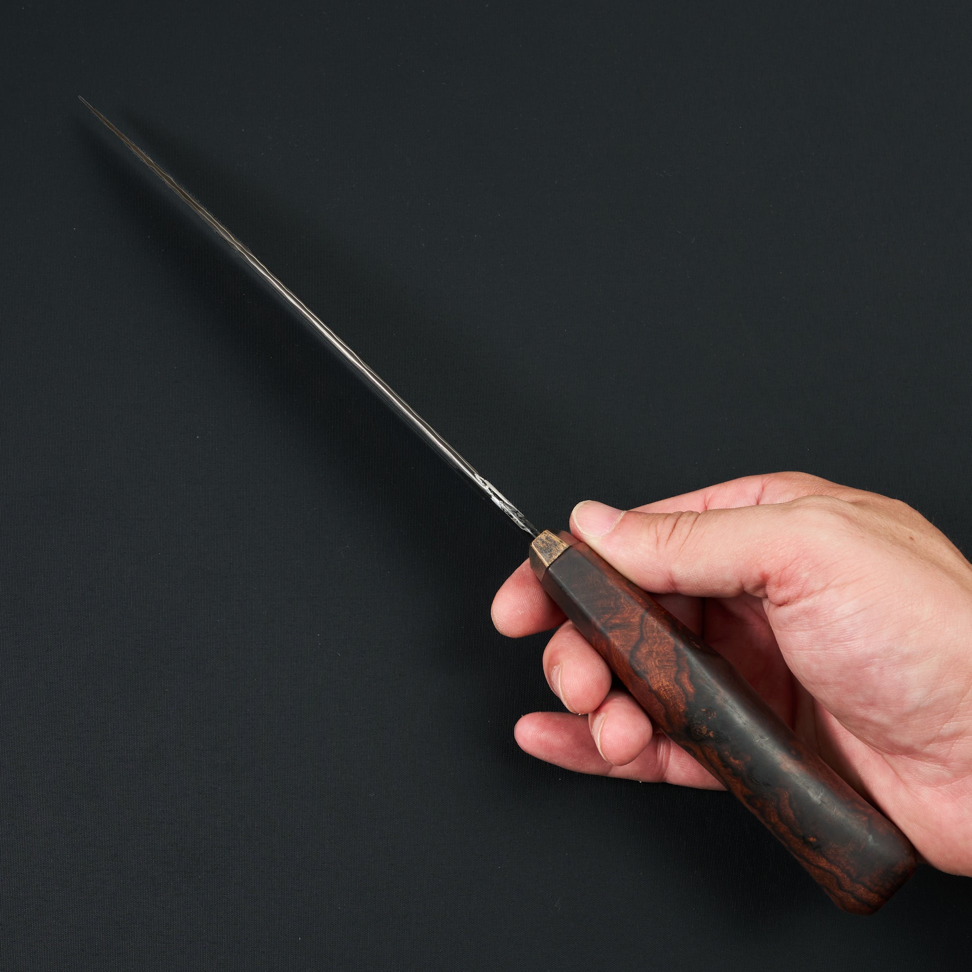 Chef Knife 200mm GoMai Damascus Ni Apex Ultra 'Paragon Series' Desert Ironwood – side profile
