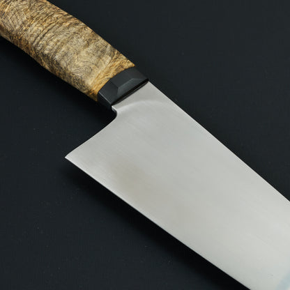 Chef Knife 200mm RWL-34 'Paragon Series' Buckeye Burl – blade close-up