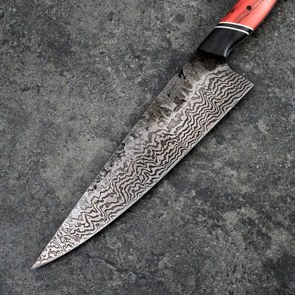 Chef Knife 220mm 50 Layer Full Tang Spalted Beach – handle detail