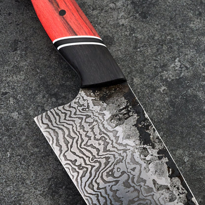 Chef Knife 220mm 50 Layer Full Tang Spalted Beach – detail view