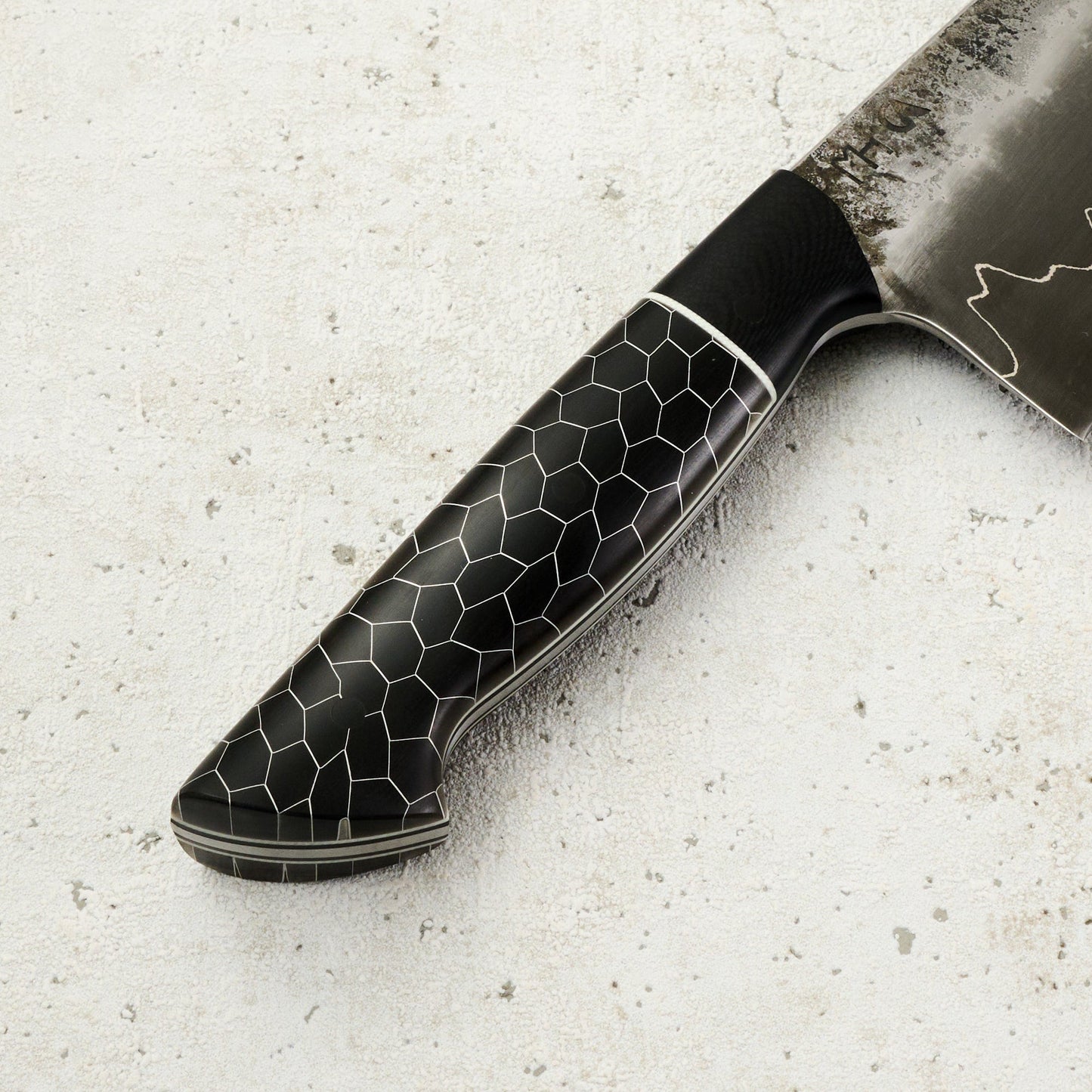 Chef Knife 215mm GoMai Silverline 1.2419 Full Tang – side profile