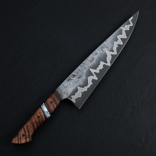 Chef Knife 225mm GoMai 12419 Damascus Koa & TruStone