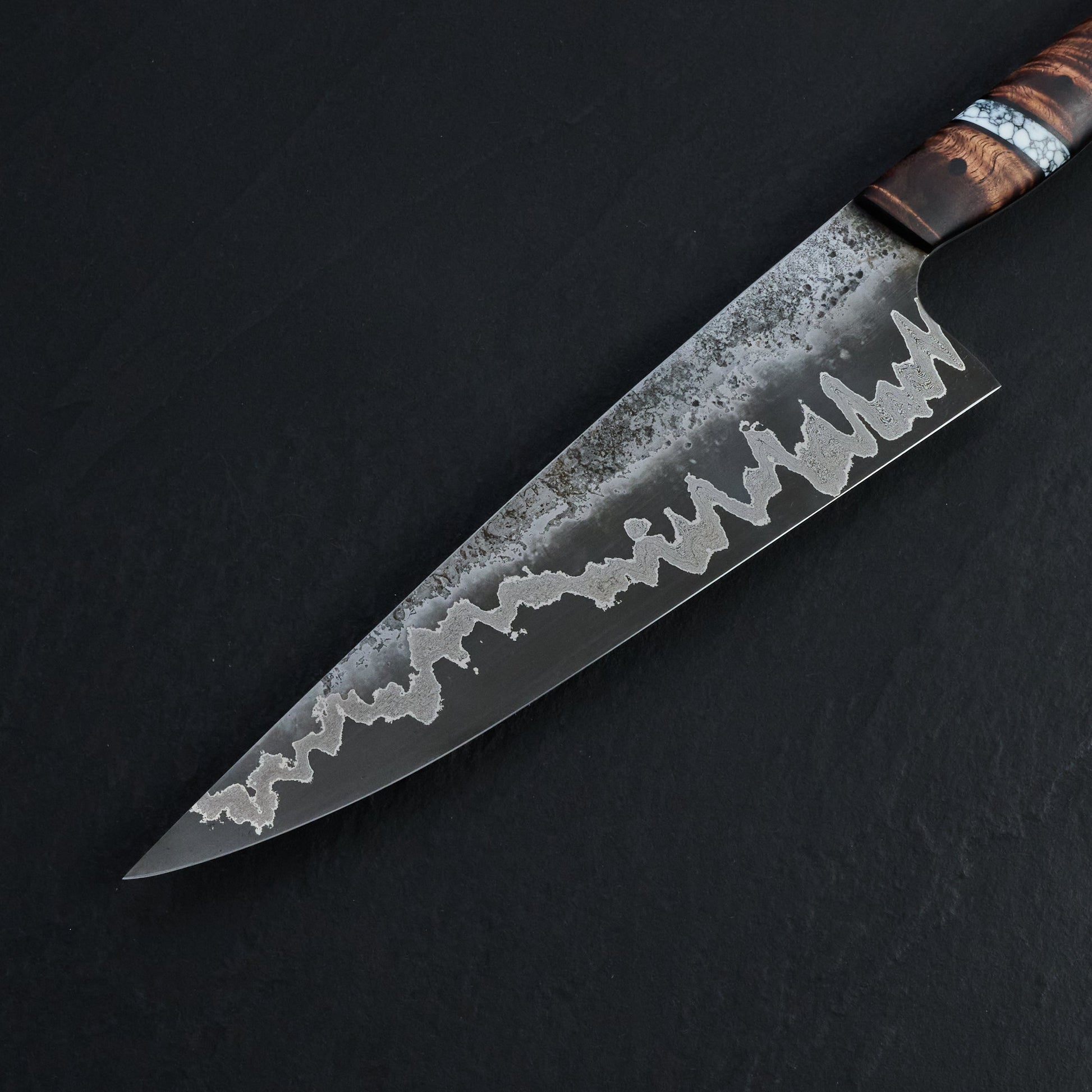 Chef Knife 225mm GoMai 12419 Damascus Koa & TruStone – view 6