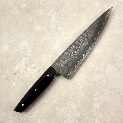 Chef Knife 250mm Damascus, Nickel, AU GoMai XCut Bog Oak – view 7