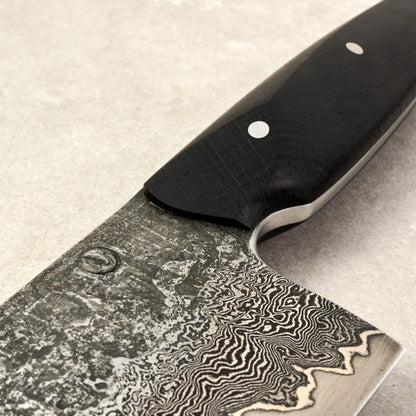 Chef Knife 250mm Damascus, Nickel, AU GoMai XCut Bog Oak – view 6