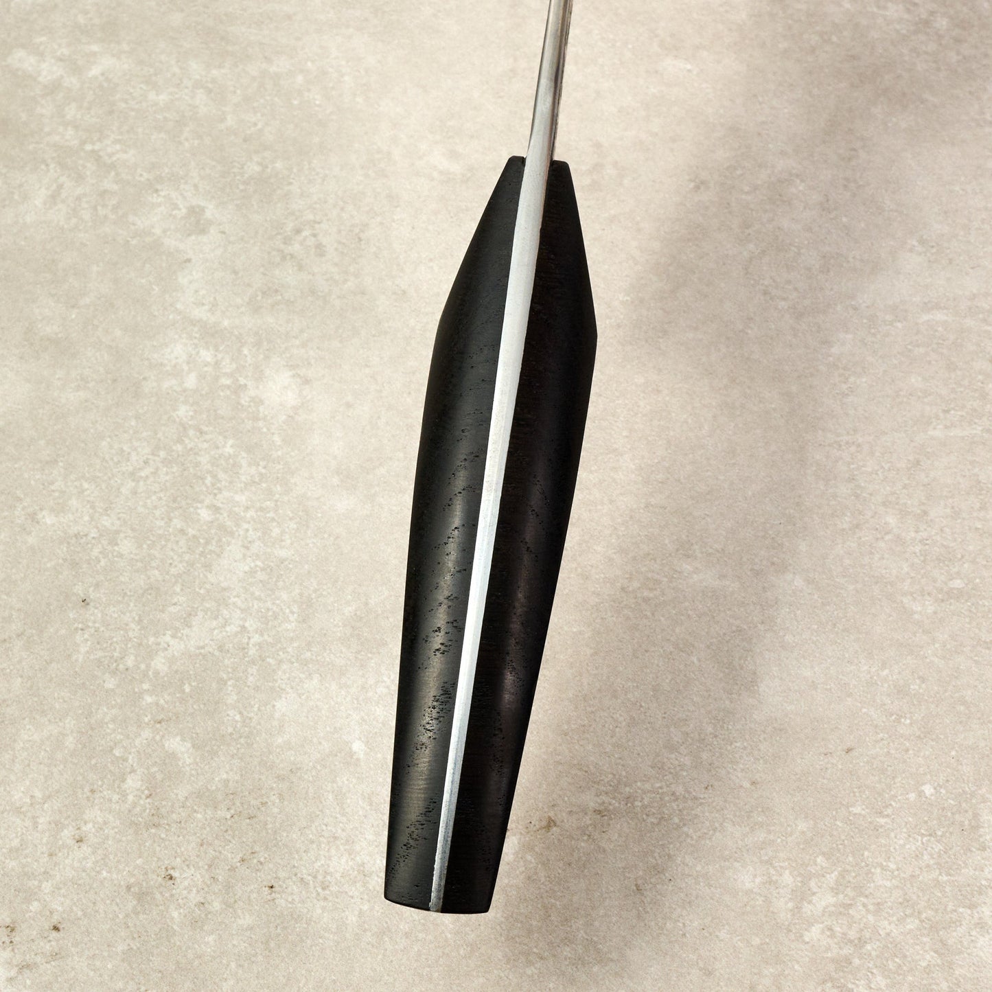 Chef Knife 250mm Damascus, Nickel, AU GoMai XCut Bog Oak – handle detail