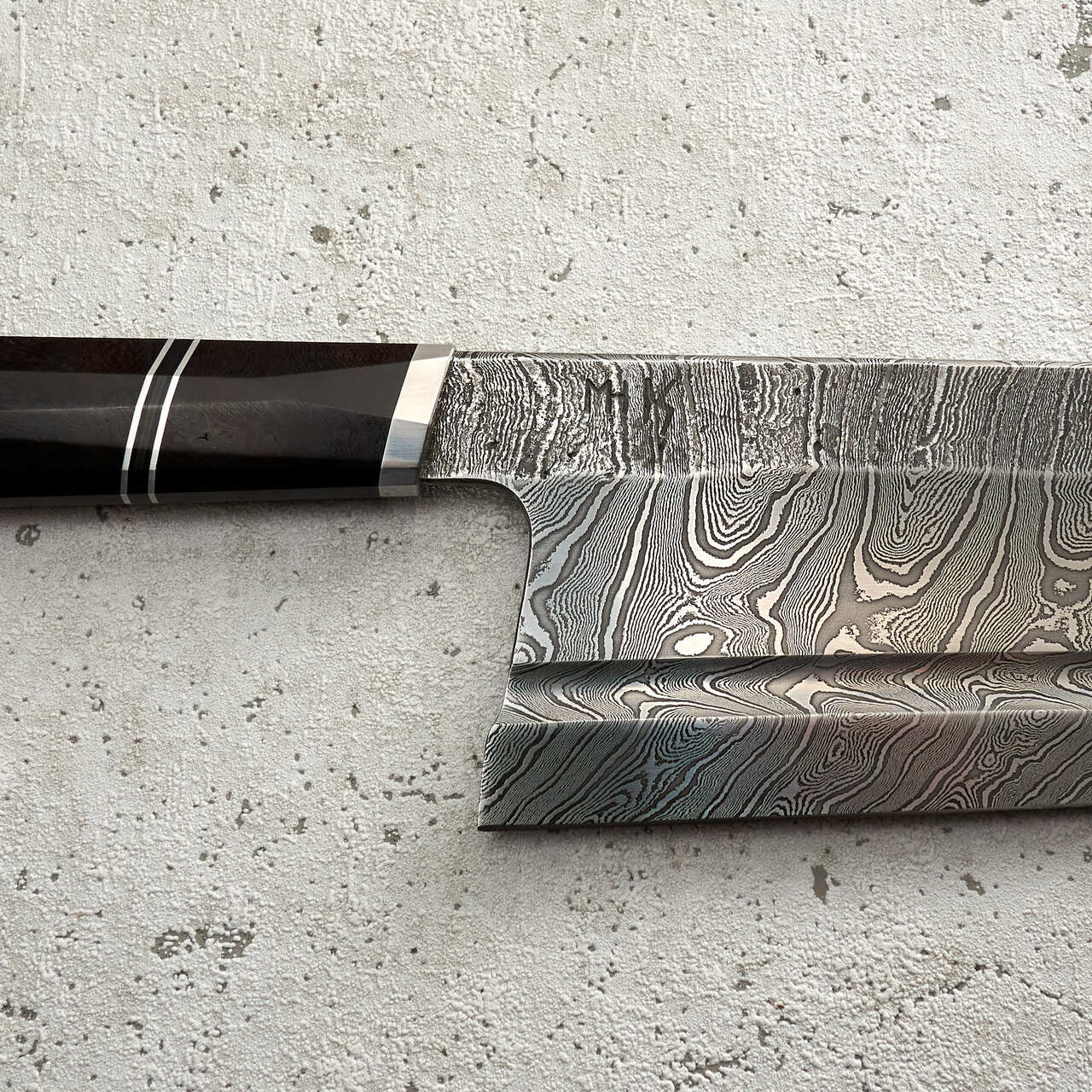 Martin Huber 109 layer Mosaic Twist Cleaver 165mm Double S-Grind - Profile