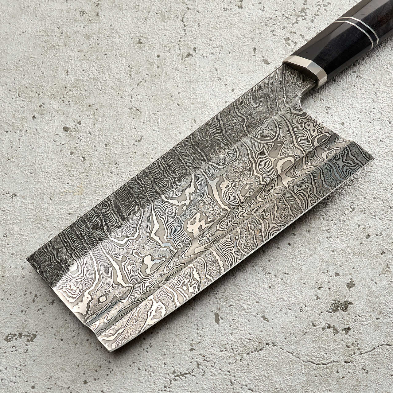 Martin Huber 109 layer Mosaic Twist Cleaver 165mm Double S-Grind - Profile