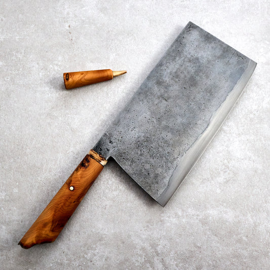 Cleaver 200mm/100mm AU Mono Yew & Antler Takedown