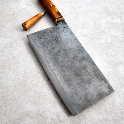 Cleaver 200mm/100mm AU Mono Yew & Antler Takedown – side profile