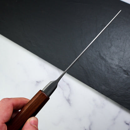 Cleaver 175mm Wrought Iron Clad Aogami #2 Water Quenched – blade close-up