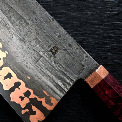 Cleaver 180mm Apex Ultra with Copper & Wrought Iron Cladding – detail view